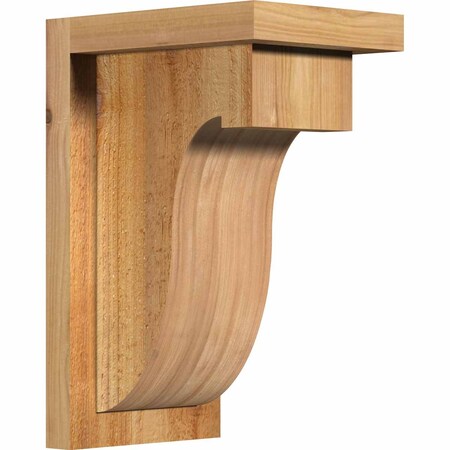 Del Monte Rough Sawn Corbel W/Backplate, Western Red Cedar, 6W X 8D X 12H